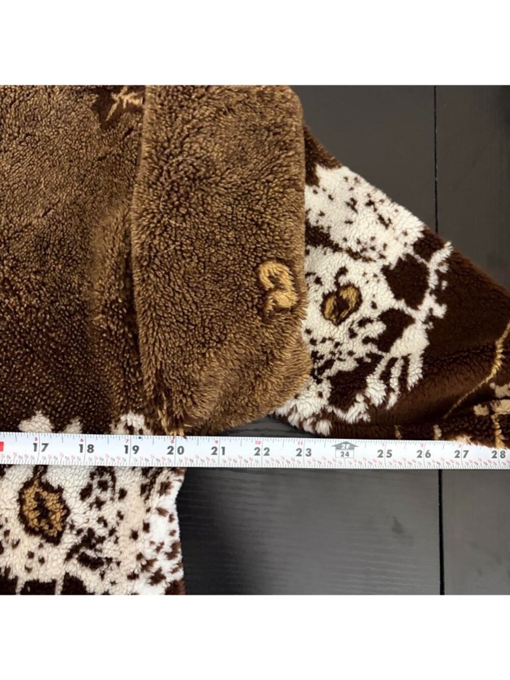 90s autumnal wood leaves fleece zip sweater - Picture 6 of 8